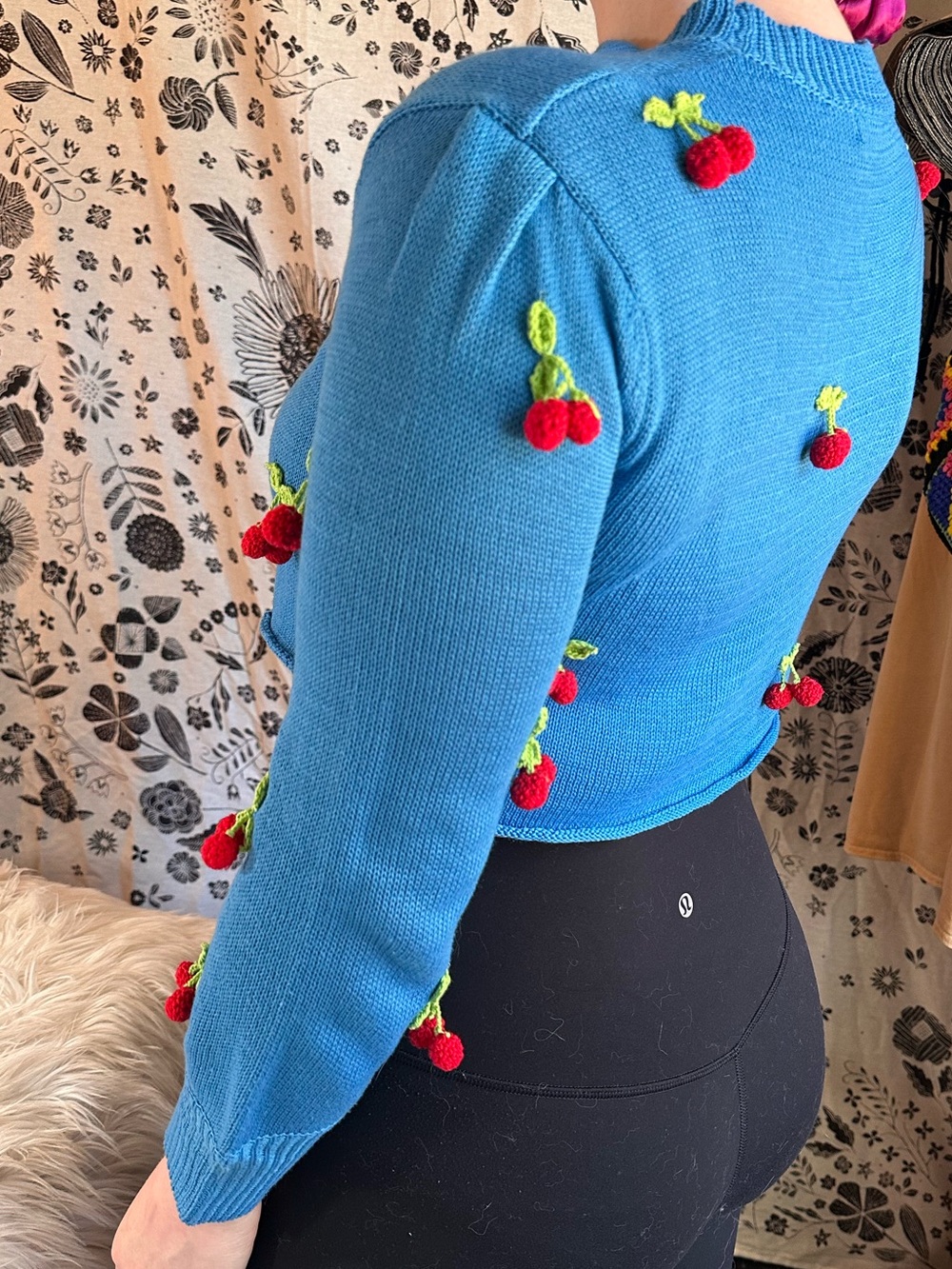 Shein • 3D Dangly Cherry Knit Sweater
